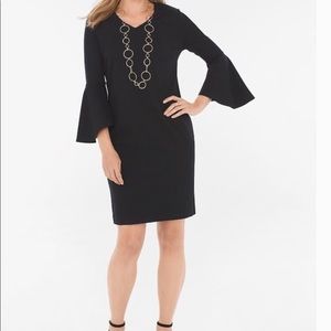 CHICO’S LBD with zippered back and bell sleeve